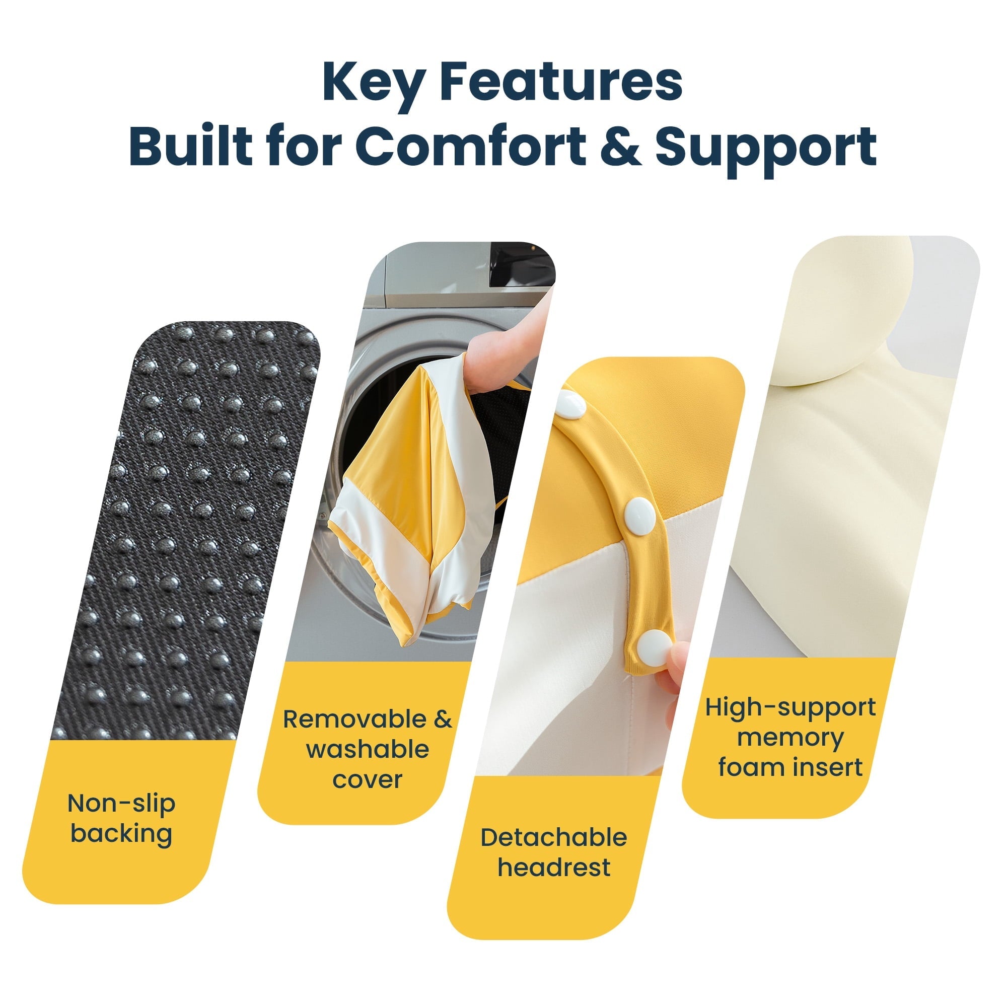 Hotel Collection Memory Foam Reading Pillow, Multi-Position Support Bed Pillow for Petite Adults, Reading Tools, Fun Couple Pillows Pr... - Decorative Throw Pillow Cushion for Sofa & Bed Detail
