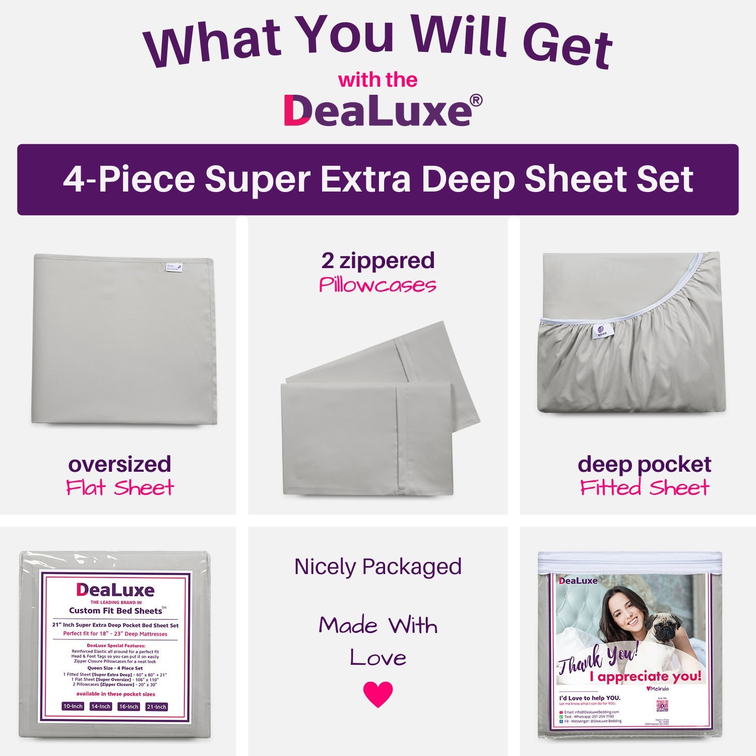Wrinkle-Resistant Bedding 21” King Extra Deep Pocket Sheets - Deep King Fitted Sheet - Super And Ultra Deep Sheet - For Deep Mattress -... - Premium Ultra-Soft Pillowcase Pair for Sleeping Detail