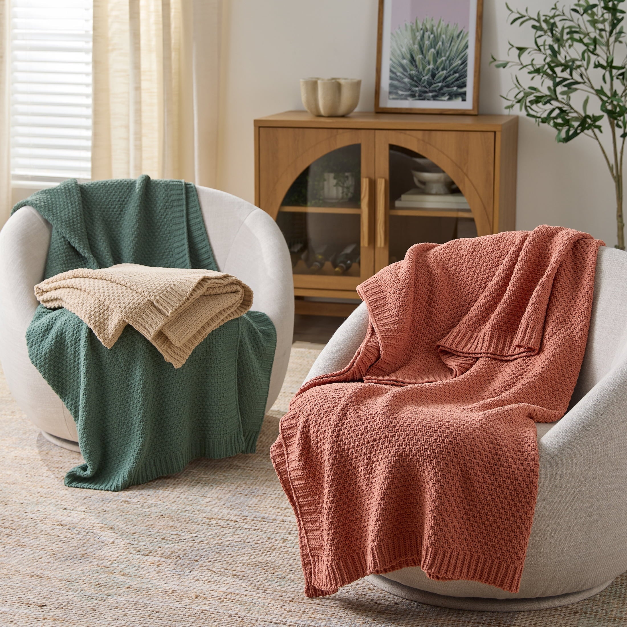 Cozy Fleece Chenille Knit Super Soft Oversized Throw Blanket, Merlot Wine - Luxury Knitted Decorative Throw Blanket with Fringes Detail