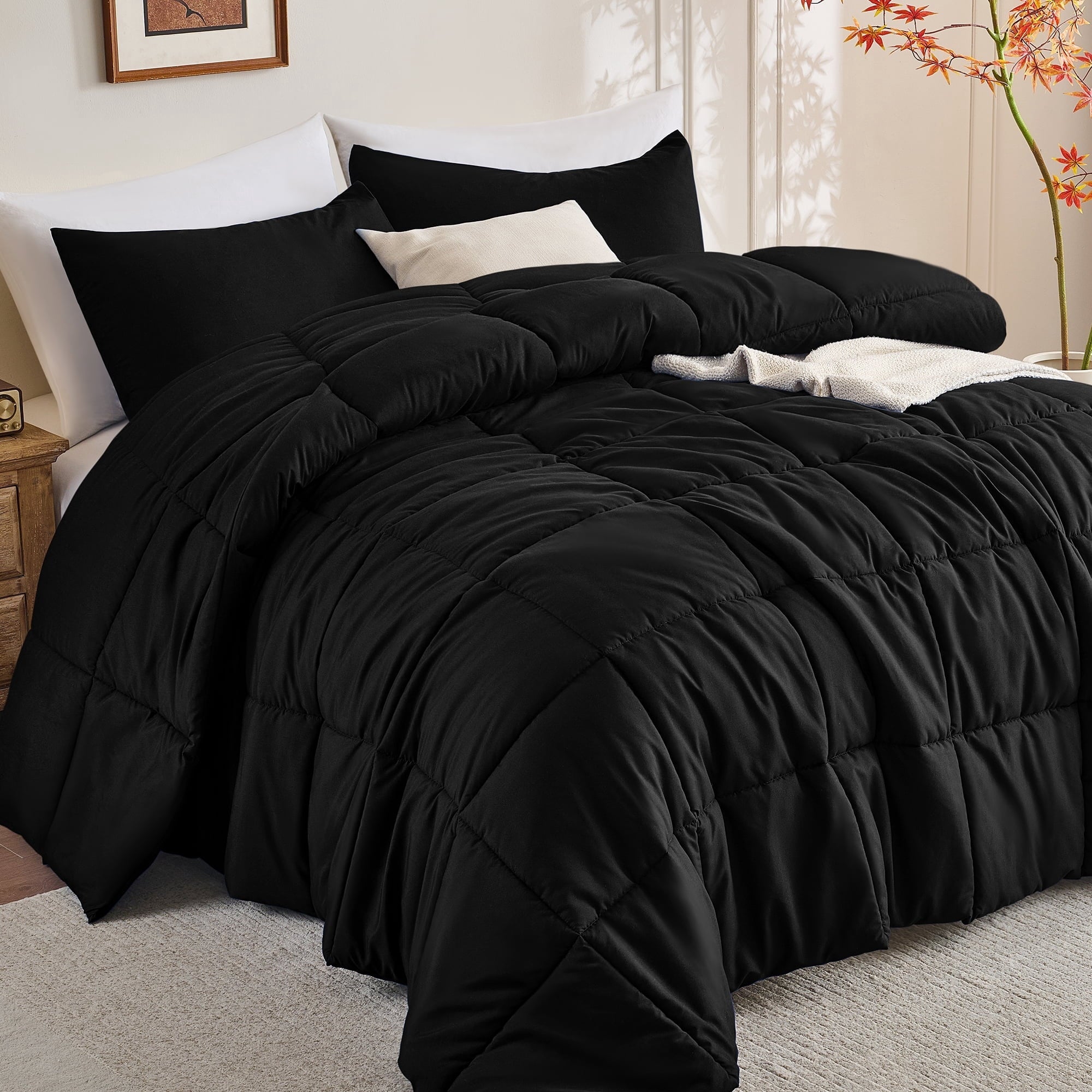 Hypoallergenic Cloud Queen Size Comforter Sets, 3 Piece Soft Quilted Bedding Sets, All-Season Down Alternative Comforter with 2 Pillow Sha... - Hypoallergenic Ultra-Fluffy Quilt for Winter Detail