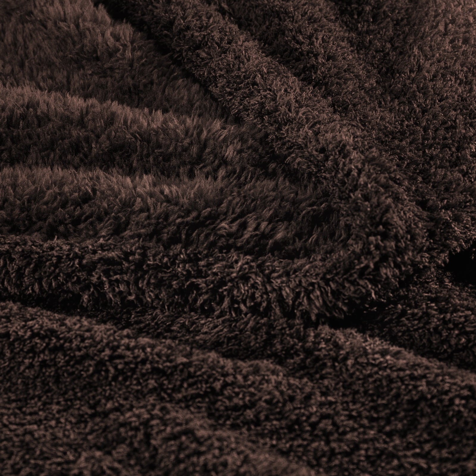 Decorative Knitted Fuzzy Fleece Throw Blanket for Couch Sofa, Lightweight Fluffy Solid Velvet Blanket, 50x60 Inches, Coffee - Super Soft Reversible Sherpa Flannel Blanket Detail