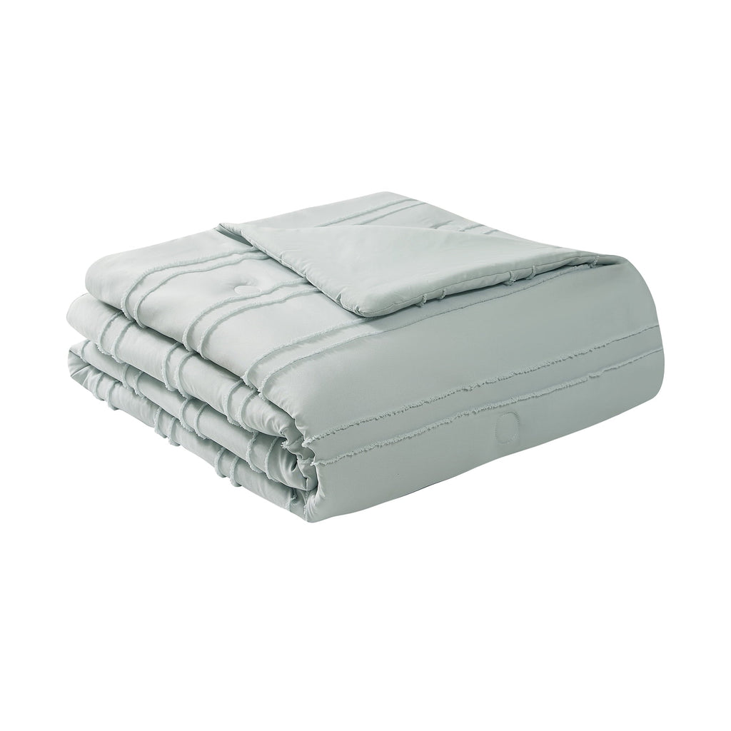 Luxurious Quilted Mint 10 Piece Bed in a Bag Comforter Set with Sheets, Queen - Hypoallergenic Ultra-Fluffy Quilt for Winter Detail