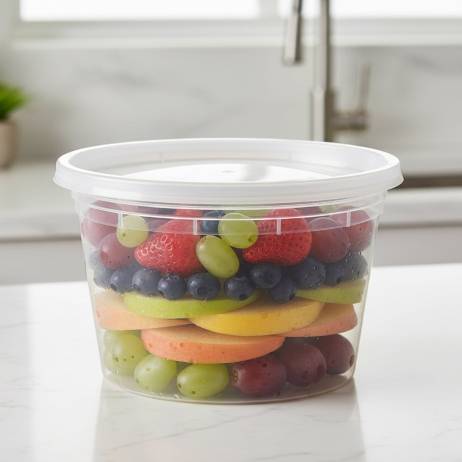 Sweet Treat Shaped 40 Piece 16oz Plastic Deli Container, Ideal Use for Meal Prep and Batch Cooking - Playful Star & Heart Shaped Geometric NeeDoh Detail