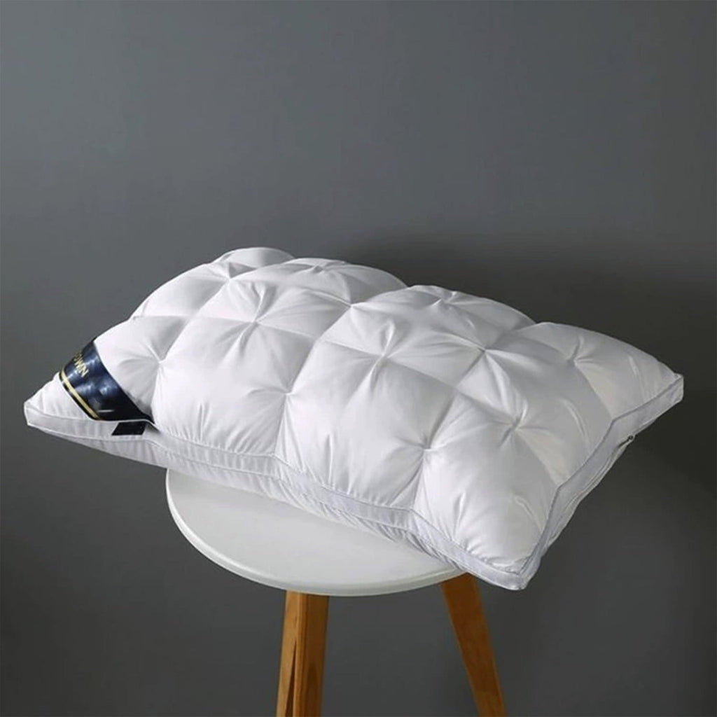 Decorative Plump Goose Down Pillow and Feather Pillows for Neck/Back/Side Sleepers, Premium Soft Down Fill Standard Size Pillow for Sl... - Orthopedic Shredded Foam Bed Pillow Set Detail