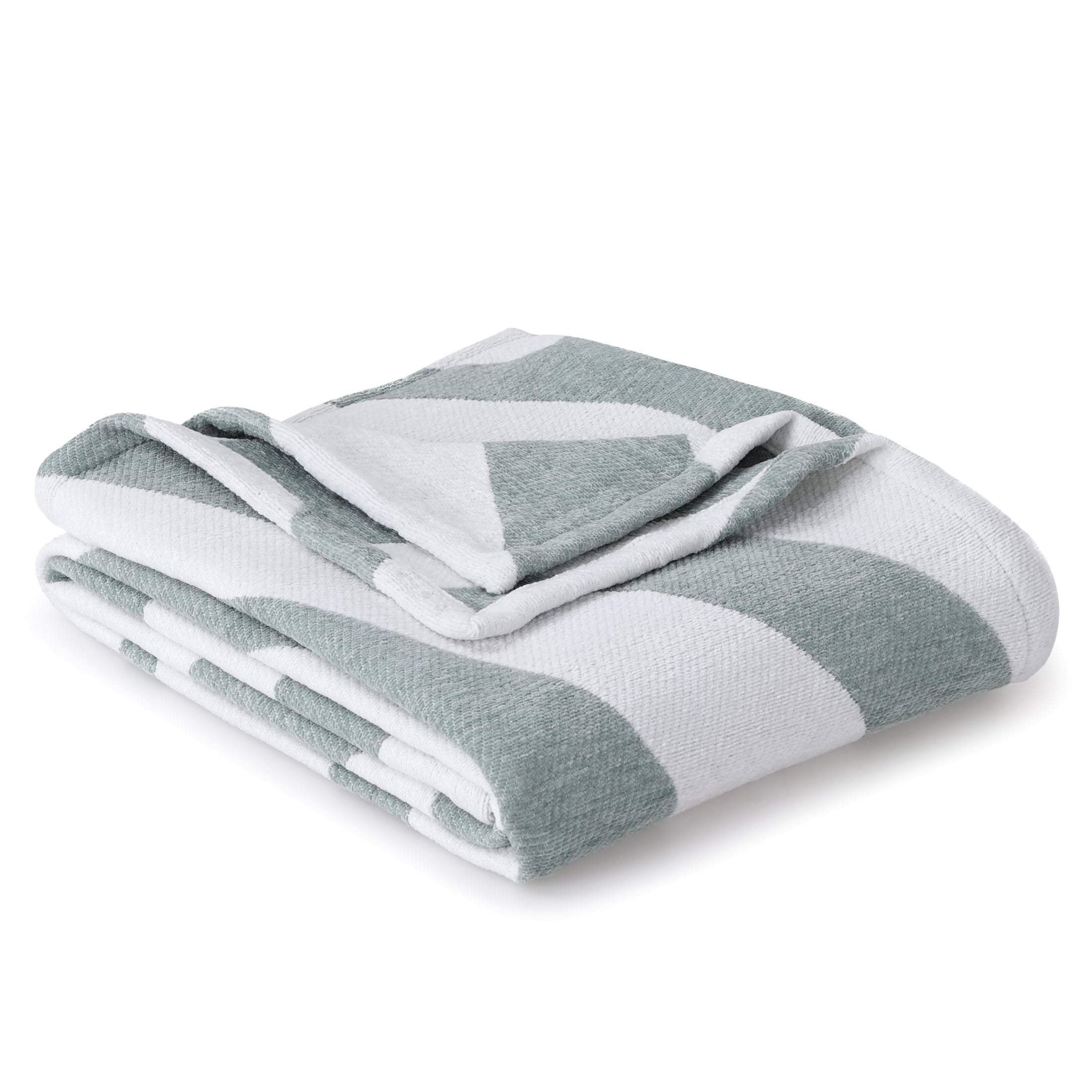 Decorative Knitted Chenille Jacquard Soft Throw Blanket, Soft Sea - Cozy Fleece Throw Blanket for Couch & Bed Detail
