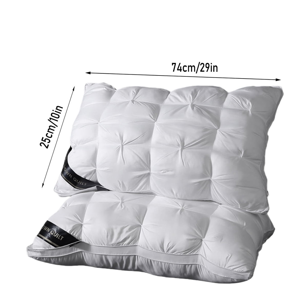 Decorative Plump 2-Pack 3-Line Grid Bed Pillow (20.1" x 13.97") - Soft, Breathable and Hypoallergenic - Ergonomic Memory Foam Pillow for Neck Pain Support Detail