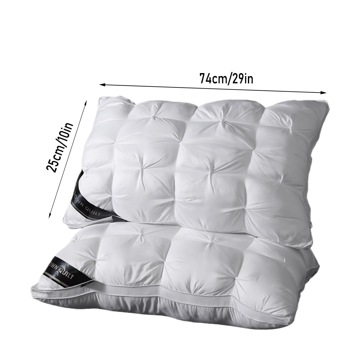Decorative Plump 2-Pack 3-Line Grid Bed Pillow (20.1" x 13.97") - Soft, Breathable and Hypoallergenic - Ergonomic Memory Foam Pillow for Neck Pain Support Detail