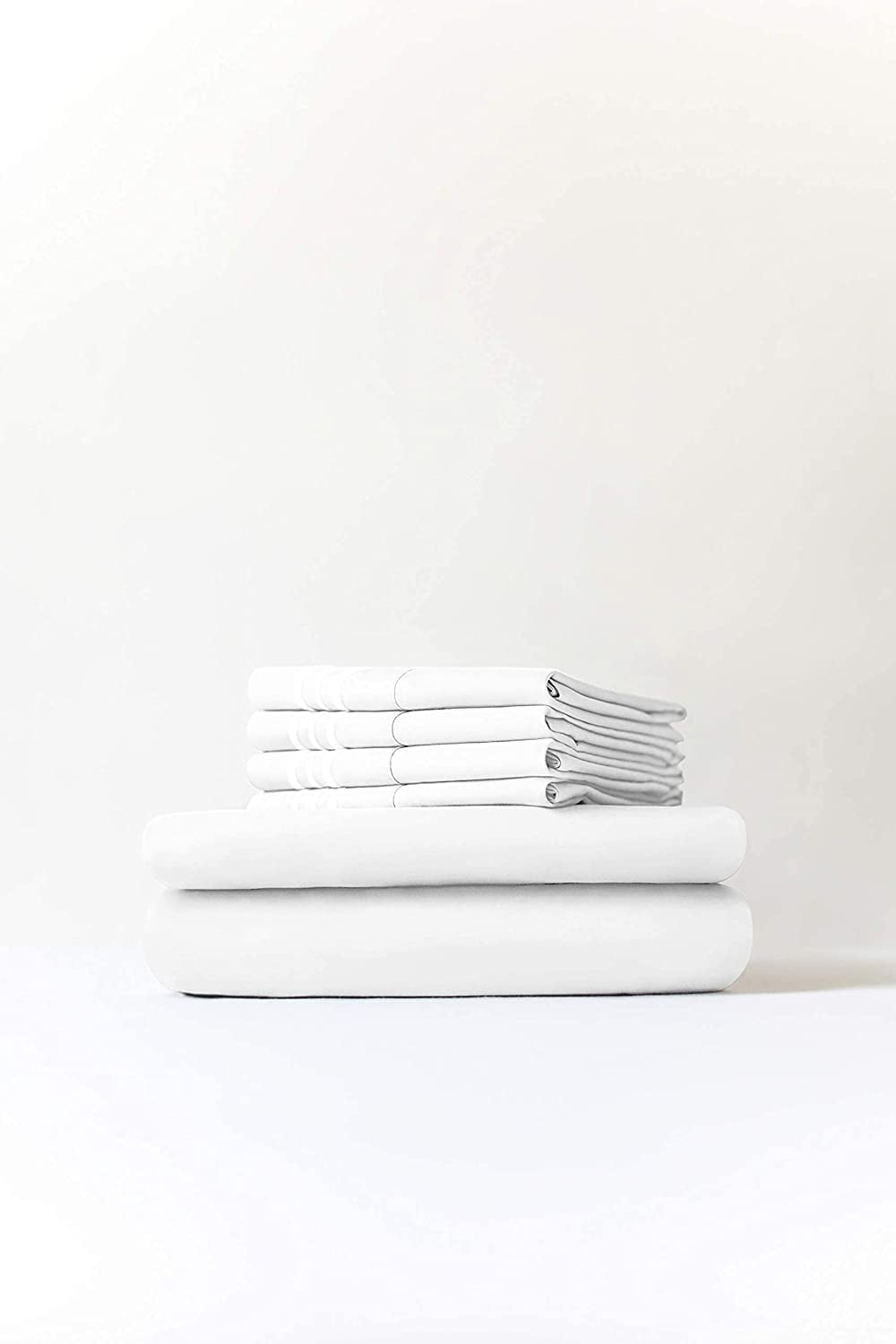Wrinkle-Resistant 6-Piece Breathable and Cooling Sheet Set With Extra Matching Pillowcases - King Size Bed Sheets Fits 8"-16... - Breathable Egyptian Cotton Flat & Fitted Sheets Detail