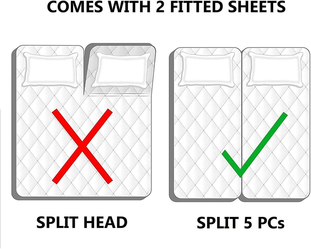 Ultra-Soft Split King Bed Sheet Set 5Pcs Adjustable Bed Sheets - 18" Deep Pocket of Fitted Sheet 800 Thread Count 100% Pure Egyp... - Premium Ultra-Soft Pillowcase Pair for Sleeping Detail
