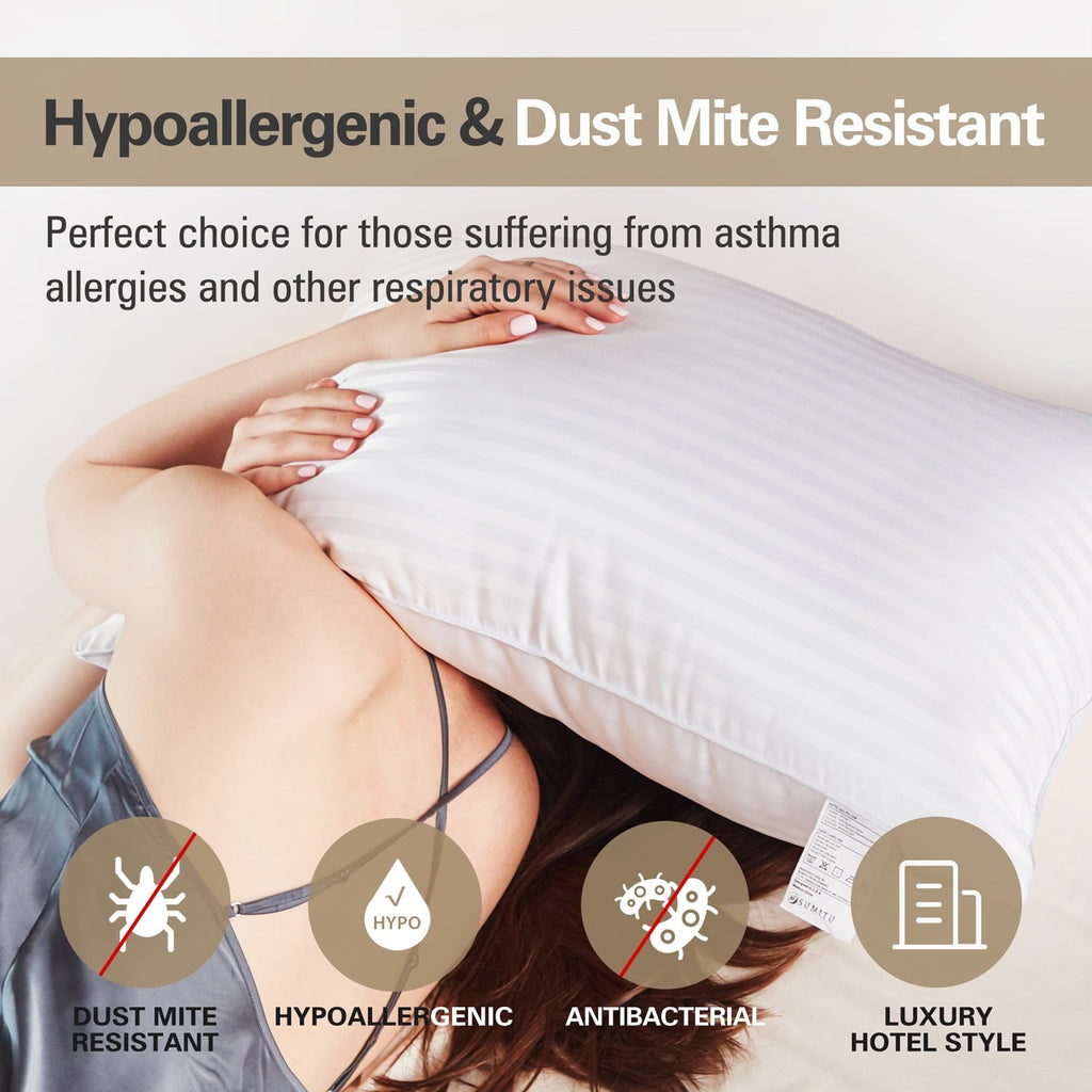 Orthopedic Support Pillow for Bed Standard Size Set of 2 ,Down Alternative Pillows for Sleeping 20x26inch, Luxury Hotel Pillow for Back,... - Decorative Throw Pillow Cushion for Sofa & Bed Detail