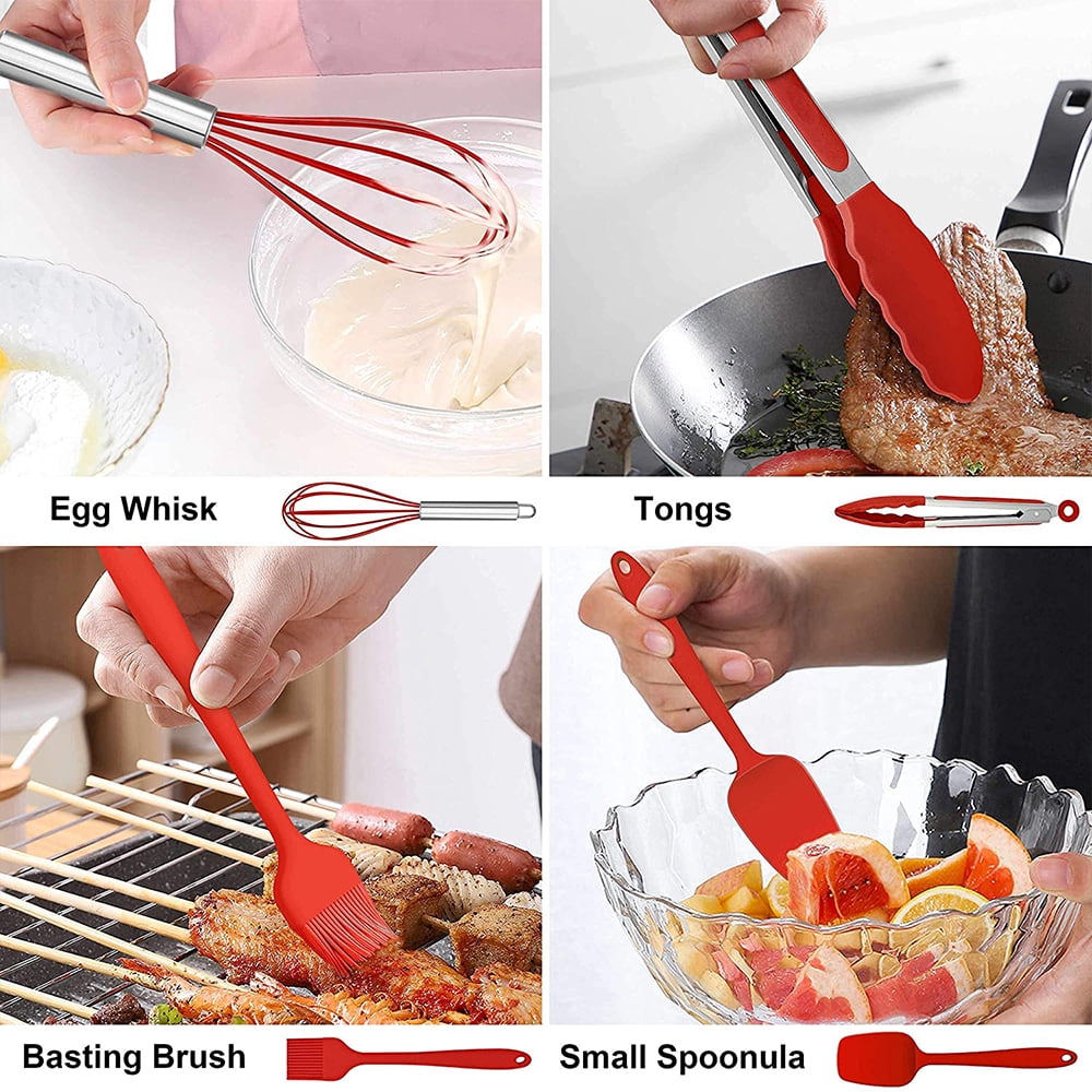 Premium Silicone 14 Pcs Cooking Utensils Set with Holder, Heat Resistant Silicone Kitchen Cookware Utensils Set, Kitchen Cooking Tools... - Heat-Resistant Silicone Cooking Spatula Turner Detail