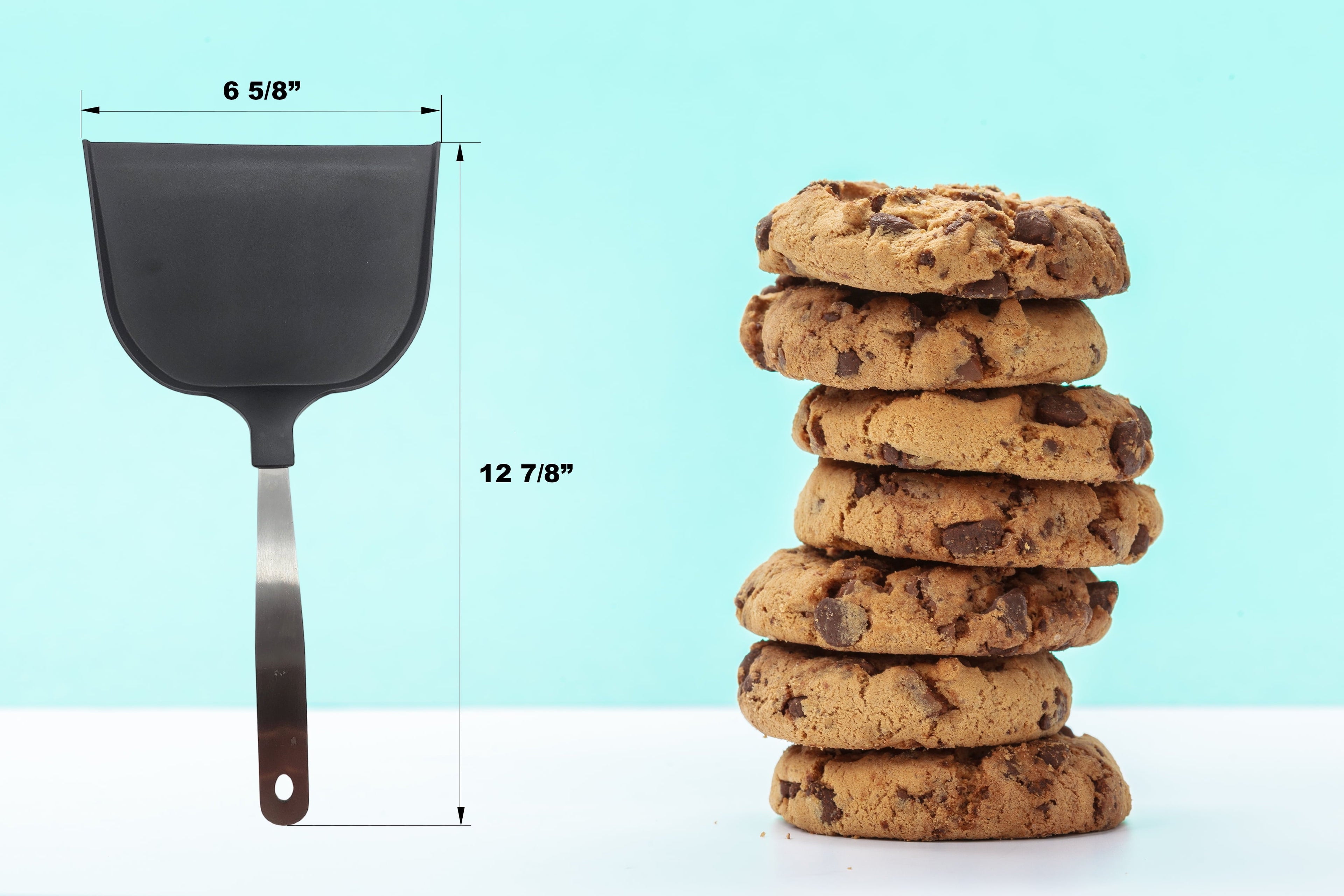 High-Precision Jumbo Baking 12.8 in Stainless Steel Nylon Kitchen Spatula - High-Precision Culinary Tool for Baking & Cooking Detail