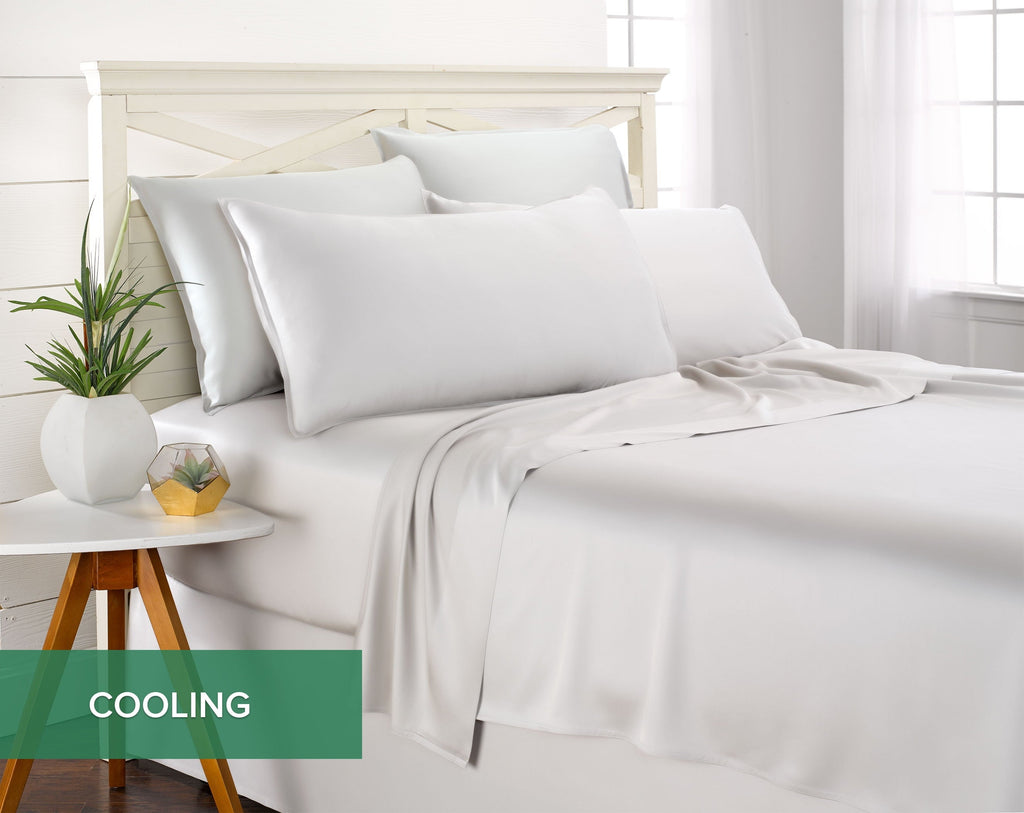 Wrinkle-Resistant Sheets King Size Bed Sheet 4 Piece Set, Genuine 100% Organic Bamboo Viscose, Luxuriously Soft & Cooling, Double Stitc... - Luxury Bed Sheet Set with Deep Pockets Detail
