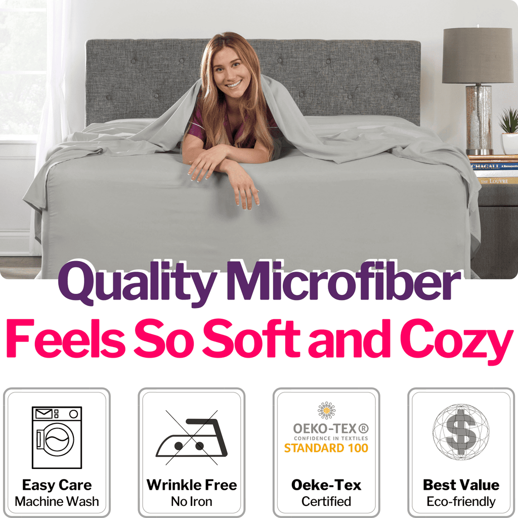 Wrinkle-Resistant Bedding 21” King Extra Deep Pocket Sheets - Deep King Fitted Sheet - Super And Ultra Deep Sheet - For Deep Mattress -... - Premium Ultra-Soft Pillowcase Pair for Sleeping Detail