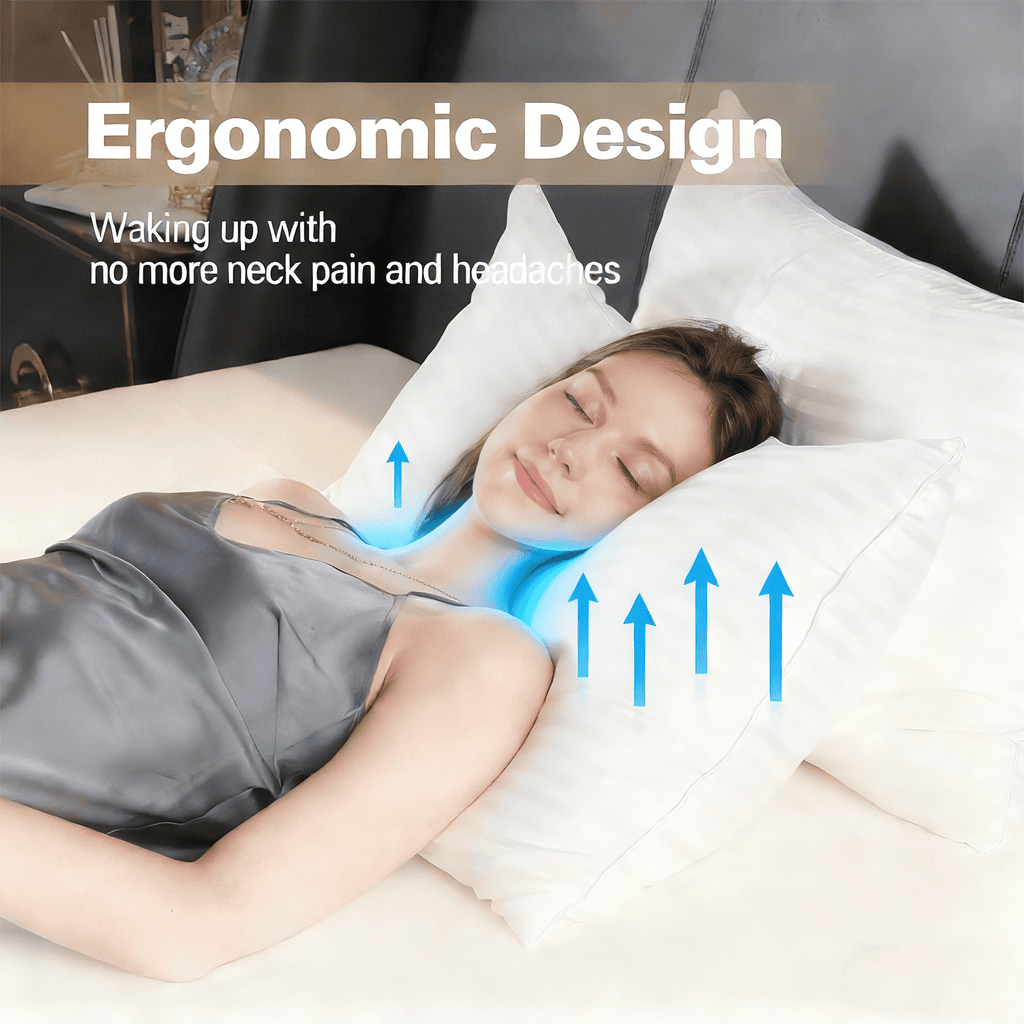 Orthopedic Support Pillow for Bed Standard Size Set of 2 ,Down Alternative Pillows for Sleeping 20x26inch, Luxury Hotel Pillow for Back,... - Decorative Throw Pillow Cushion for Sofa & Bed Detail