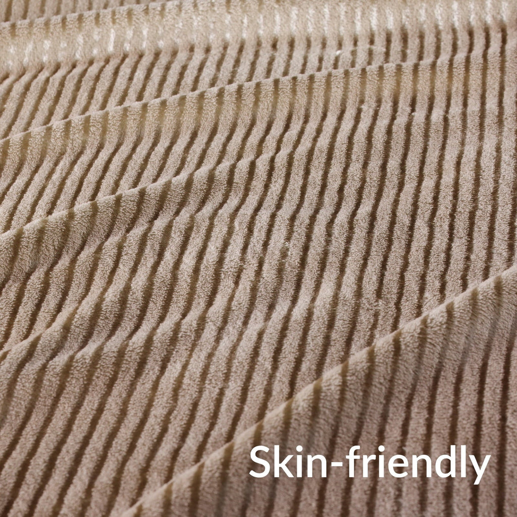 Cozy Fleece Soft Throw Blanket, 50"x60", Camel - Luxury Knitted Decorative Throw Blanket with Fringes Detail