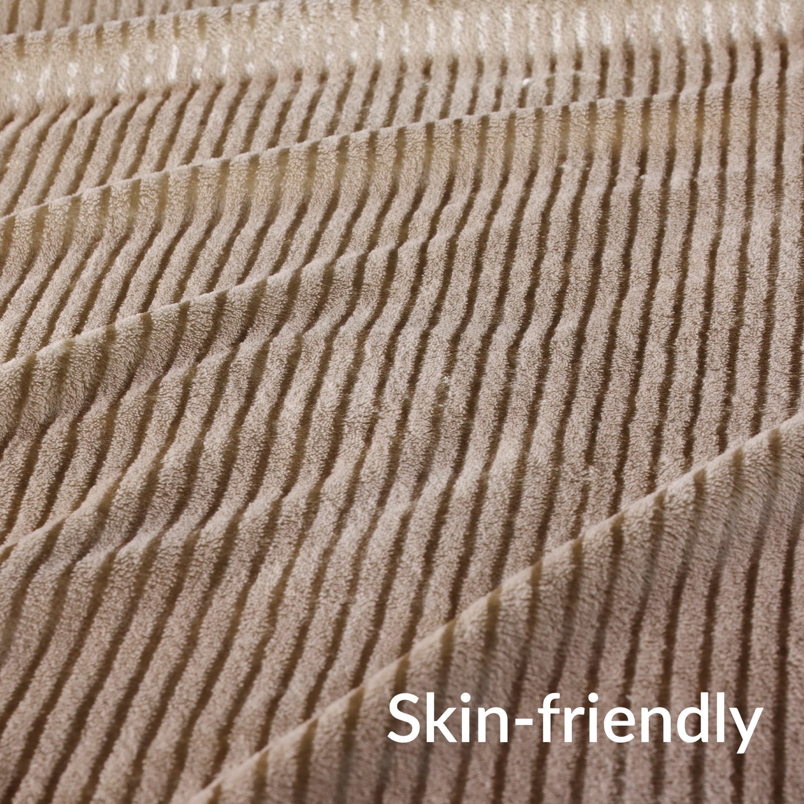 Cozy Fleece Soft Throw Blanket, 50"x60", Camel - Luxury Knitted Decorative Throw Blanket with Fringes Detail