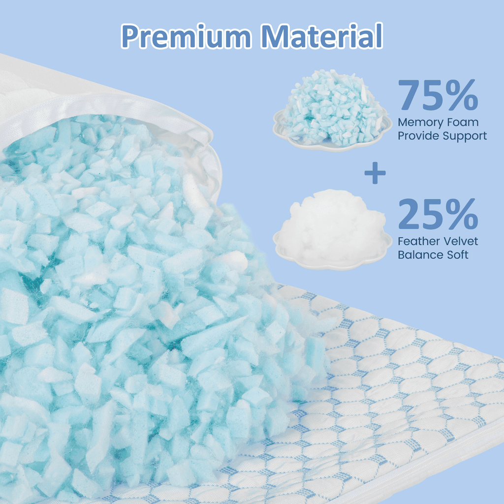 Decorative Plump 2 Pack Cooling Pillow for Sleeping, Memory Foam Pillows Cool Bed Pillows Hotel Reversible Pillow with Washable Remova... - Hotel Quality Plush Sleeping Pillows Detail