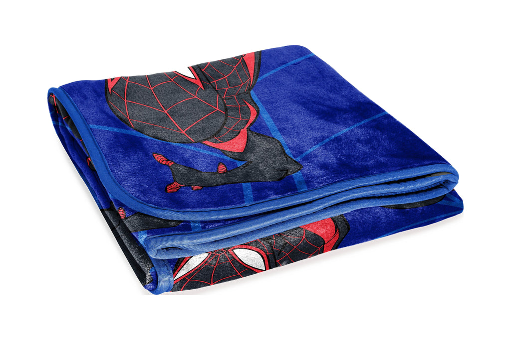 Decorative Knitted Kids Throw Blanket, 46 x 60, Microfiber, Blue, Marvel - Lightweight Plush Warm Blanket for All Seasons - Default Title