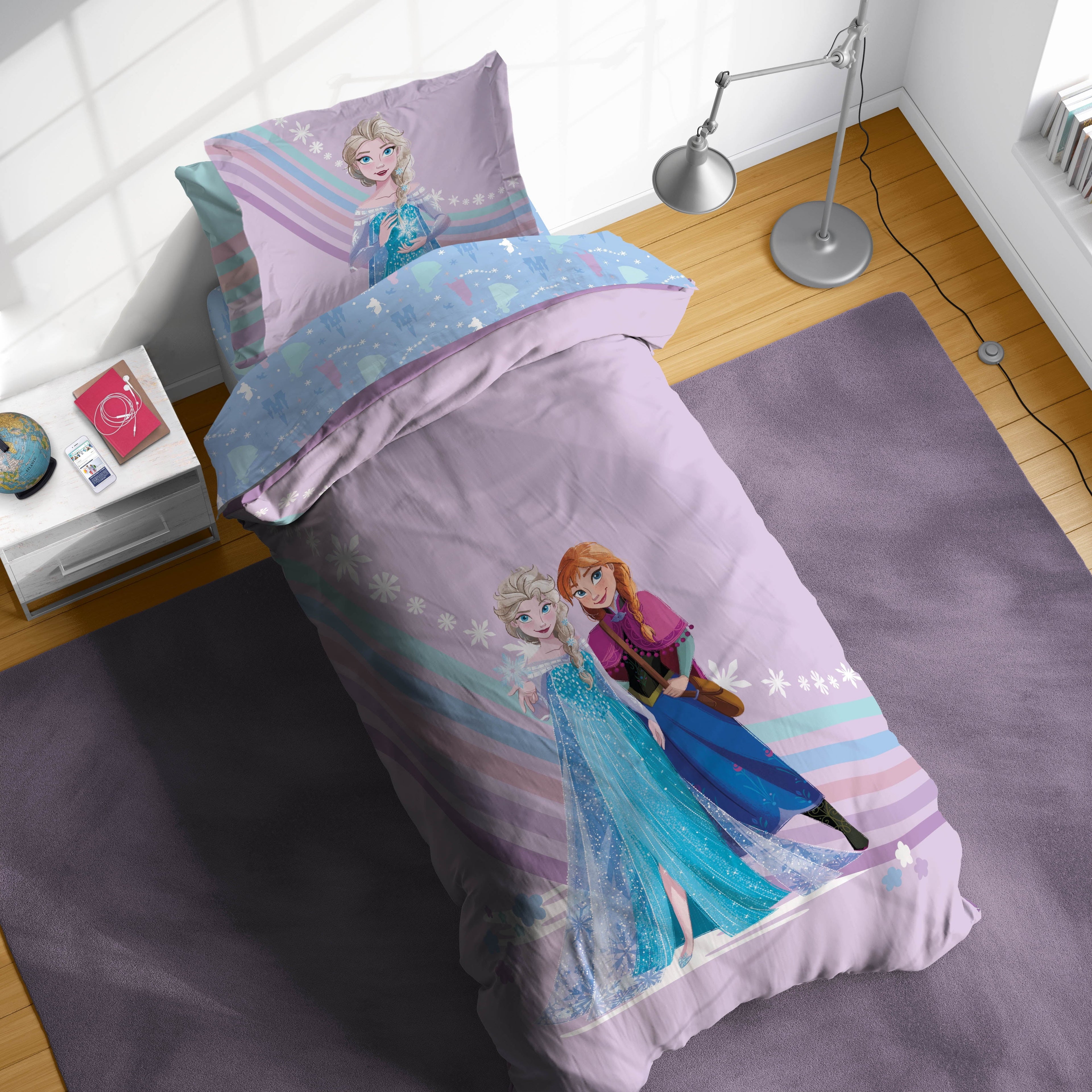 Fluffy Down Alternative The Poet Inside 5 Piece Twin Size Kids Comforter Set wth Sham - Super Soft Elsa Bed Set for Kids - Hypoallergenic Ultra-Fluffy Quilt for Winter Detail