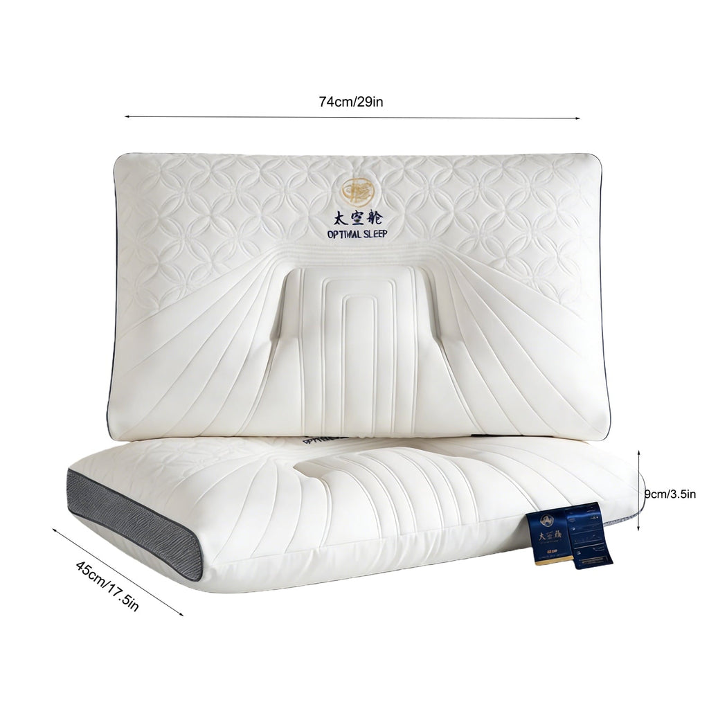 Decorative Plump 2-Pack Space Capsule Bed Pillow (29.13" x 18.9") - Plush and Supportive - Ergonomic Memory Foam Pillow for Neck Pain Support Detail