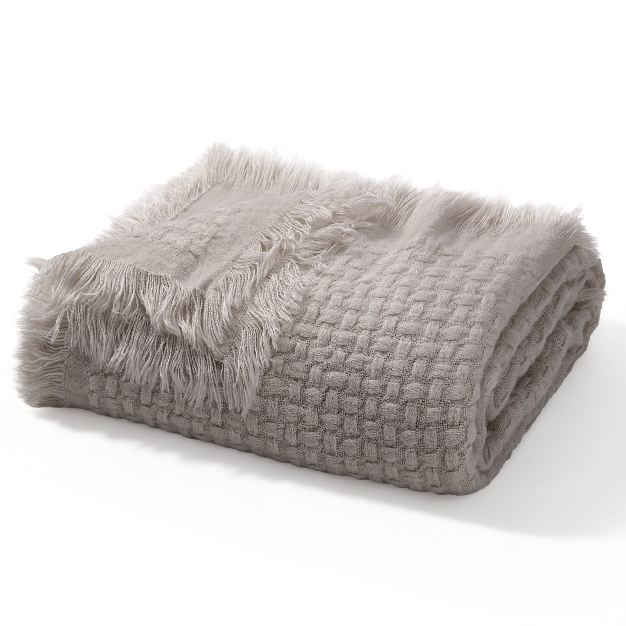 Reversible Sherpa Knitted Throw Blanket with Fringes for Couch, Soft and Warm Textured Throw for All Season, Lightweight Breathable Roo... - Lightweight Plush Warm Blanket for All Seasons Detail