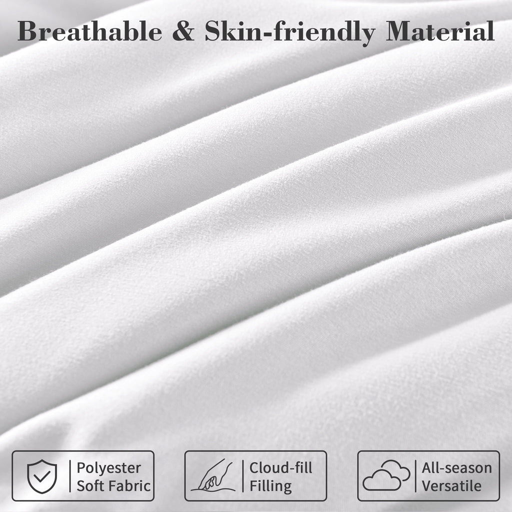 Luxurious Quilted 3-Piece Queen Comforter Set - All-Season Down Alternative Bedding Bundle with 2 Pillow Shams, Premium Soft Bedding Se... - Cloud-Like Soft Lightweight Bed Comforter Detail