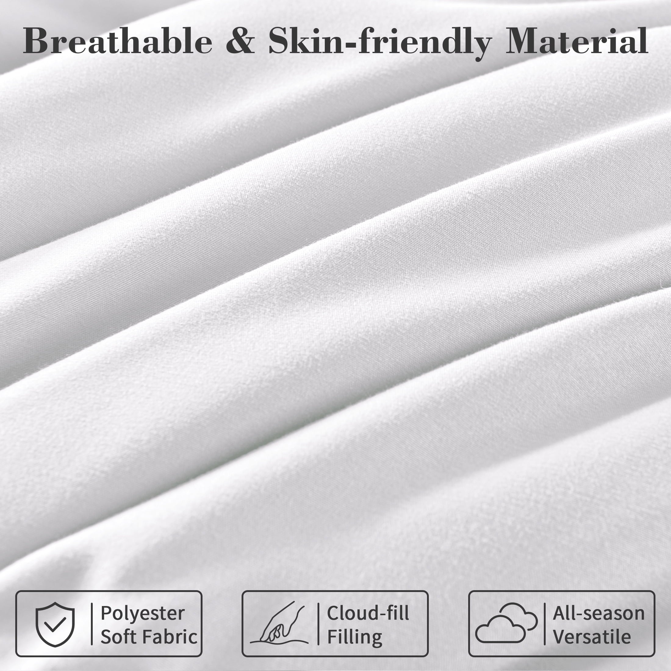 Luxurious Quilted 3-Piece Queen Comforter Set - All-Season Down Alternative Bedding Bundle with 2 Pillow Shams, Premium Soft Bedding Se... - Cloud-Like Soft Lightweight Bed Comforter Detail