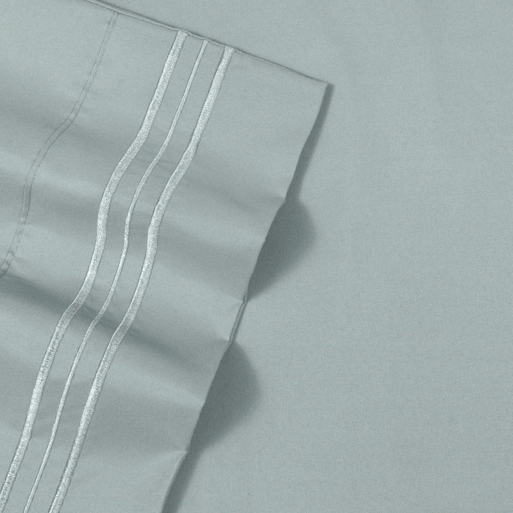 Premium Egyptian Cotton 1800 Series Classic 4-Piece 1800 Thread Count 100 GSM Bed Sheet, Queen - Breathable Egyptian Cotton Flat & Fitted Sheets Detail