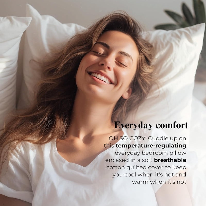 Orthopedic Support 100% Organic Cotton Pillow with Organic Cotton Cover - GOTS CERTIFIED - Adjustable Loft, Head Neck Pain Relief, Back ... - Hotel Quality Plush Sleeping Pillows Detail
