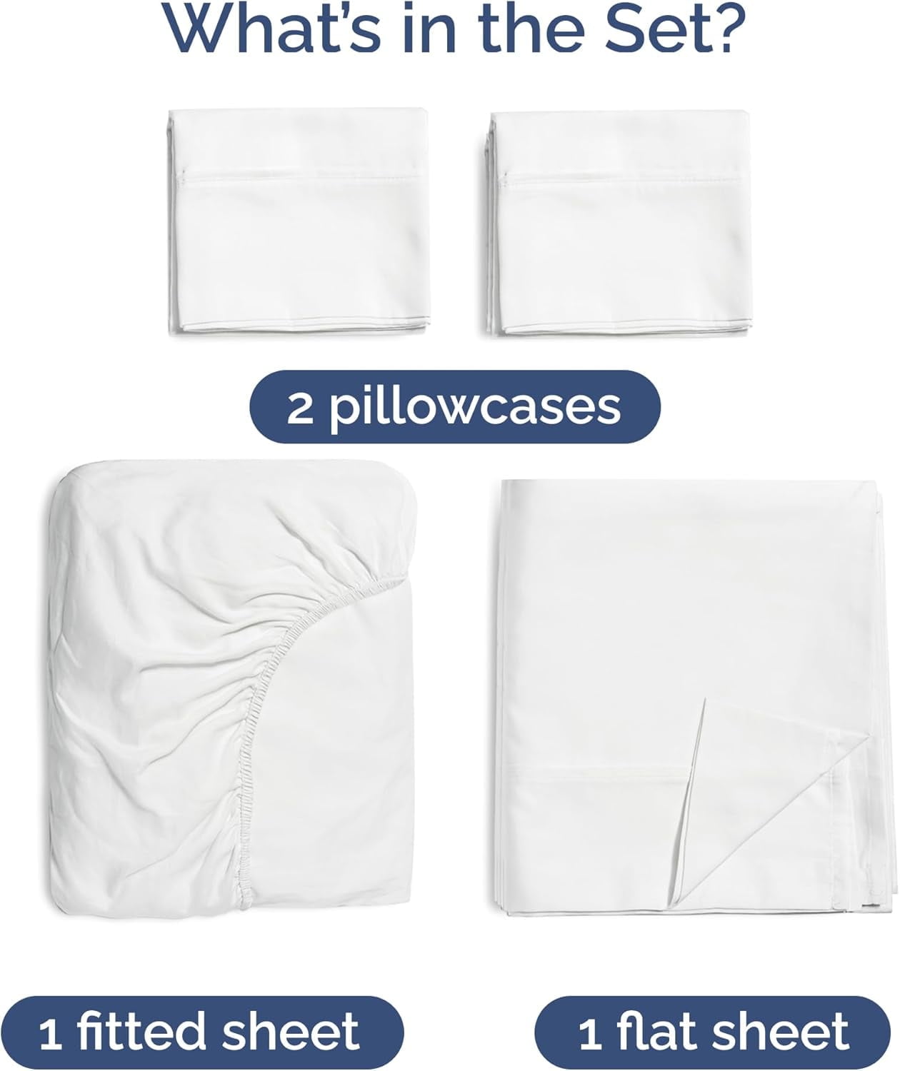 Premium Egyptian Cotton 4-Piece Luxury Bamboo Cooling Sheet Set - Queen Size 100% Bamboo Derived Rayon Premium Bed Sheets, White - Cooling Hotel Quality Bedding Sheets and Pillowcases Detail