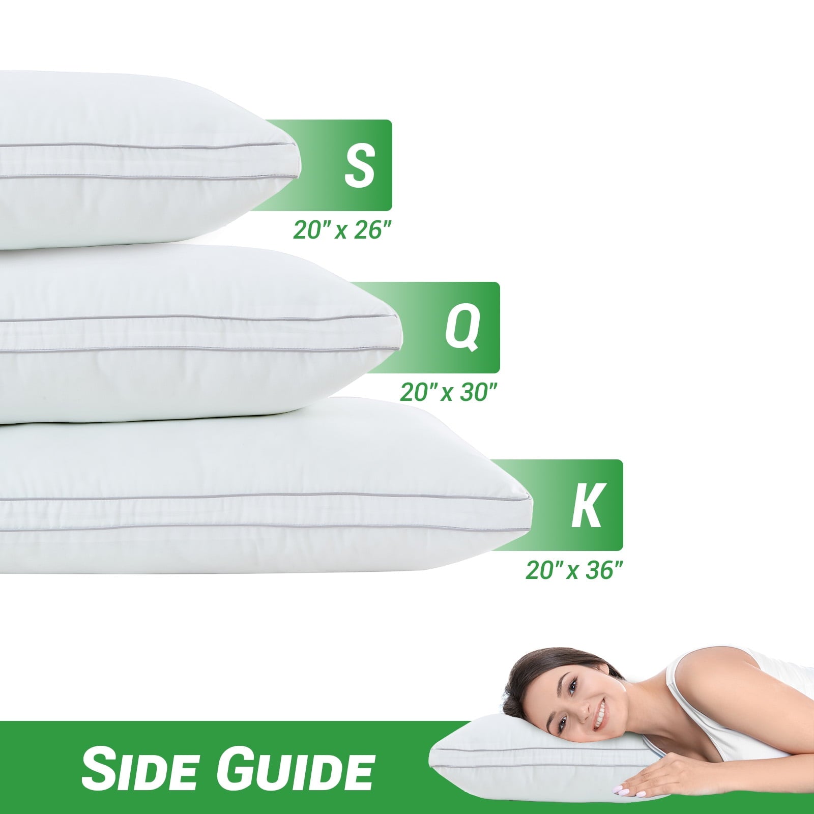 Hotel Collection 2 Pack Pillows for Bed, Standard Size Pillows Insert for Side and Back Sleepers, Soft Down Alternative Microfiber Fil... - Decorative Throw Pillow Cushion for Sofa & Bed Detail