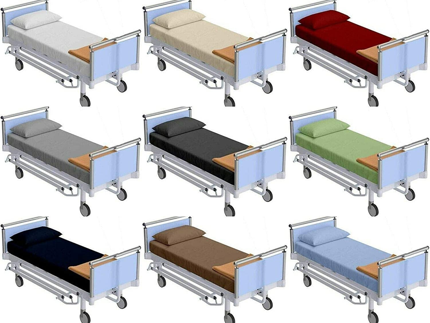 Cooling Sateen 100% Cotton Hospital Bedsheets Set - 1 Flat Sheet, 1 Fitted Sheet (10" Inch) Deep Pocket, 1 Pillowcase, Best & Comfor... - Breathable Egyptian Cotton Flat & Fitted Sheets Detail