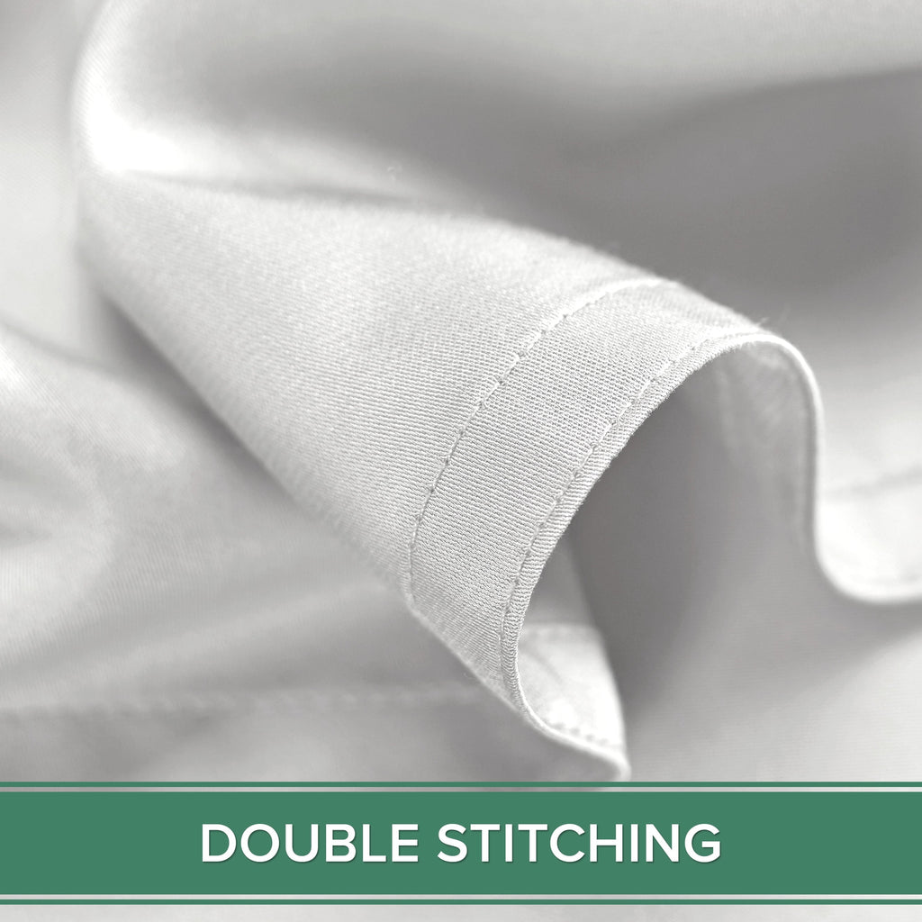 Wrinkle-Resistant Sheets King Size Bed Sheet 4 Piece Set, Genuine 100% Organic Bamboo Viscose, Luxuriously Soft & Cooling, Double Stitc... - Luxury Bed Sheet Set with Deep Pockets Detail