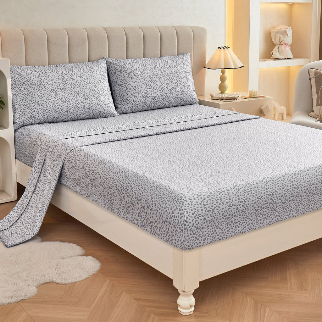 Ultra-Soft Floral King Sheets, Soft Breathable Microfiber Printed Bed Sheet Set, Deep Pocket Non-Slip Fitted Sheet Included - Cooling Hotel Quality Bedding Sheets and Pillowcases Detail