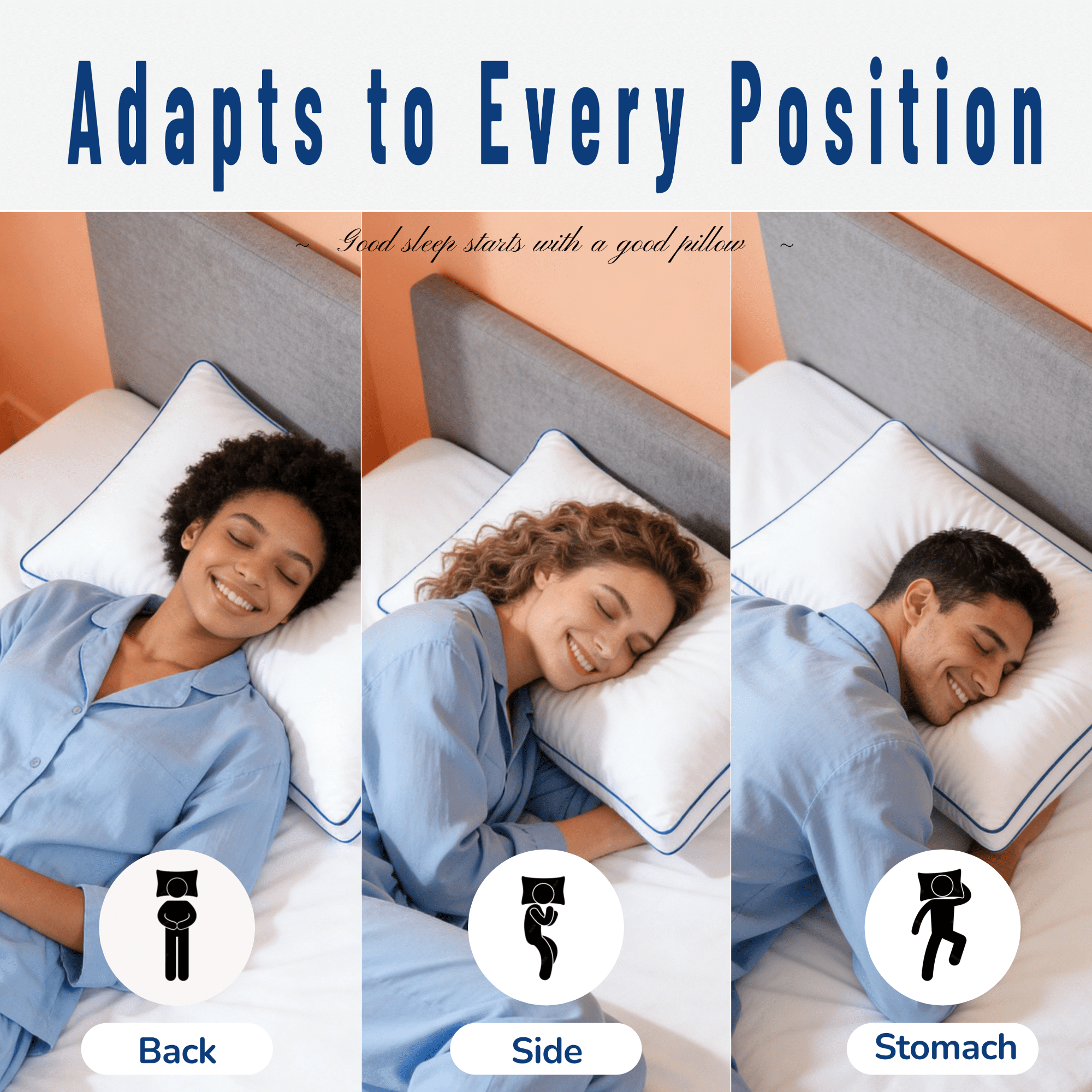 Hotel Collection Pillows Queen Size Set of 2 Bed Pillows 2 Pack Down Alternative Hotel Pillows for Side Sleepers and Back Sleepers Gus... - Hotel Quality Plush Sleeping Pillows Detail
