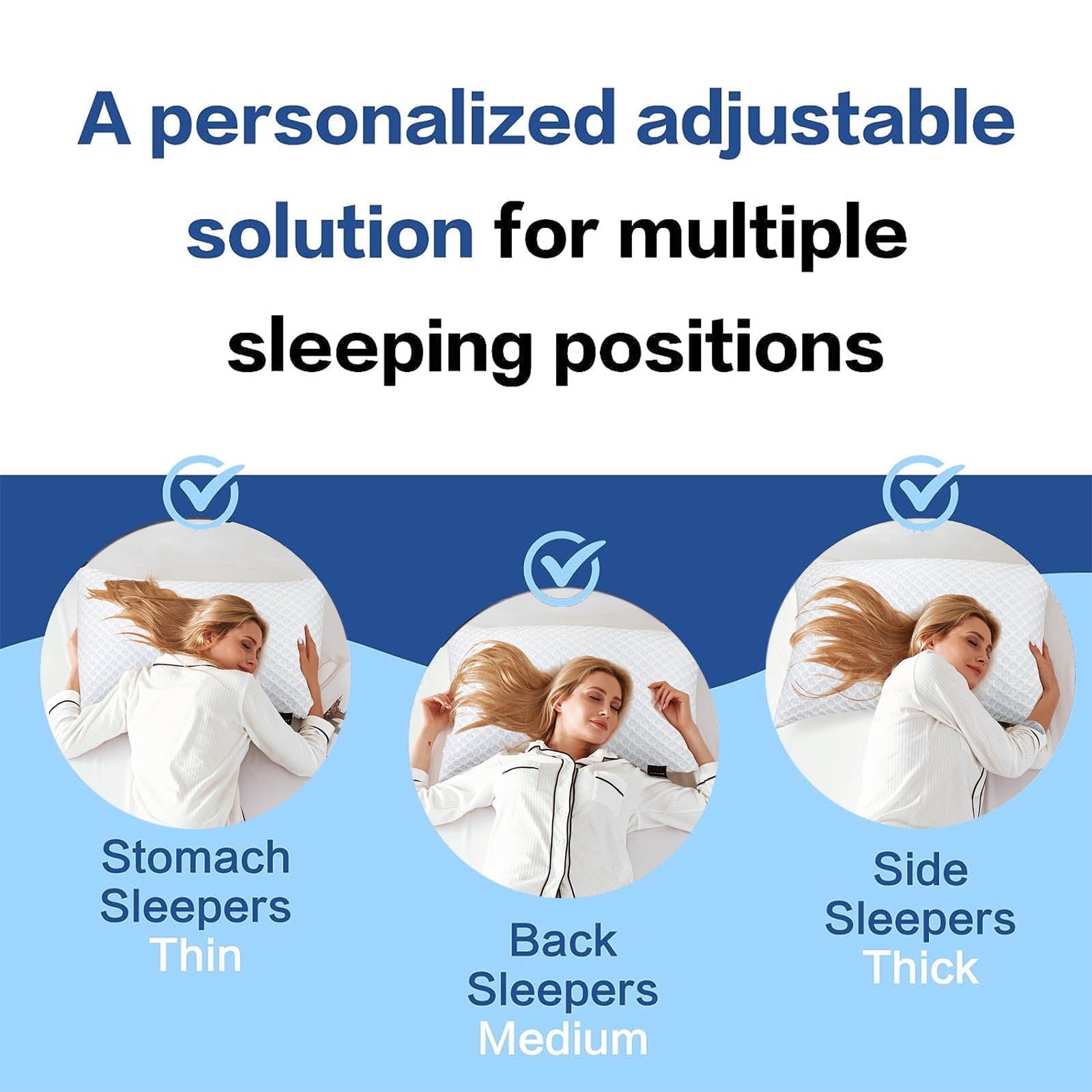Hotel Collection Cooling Shredded Memory Foam Bed Pillows Adjustable Firm Support Pillow for Side and Back Sleepers Curved Pillows Set... - Hotel Quality Plush Sleeping Pillows Detail
