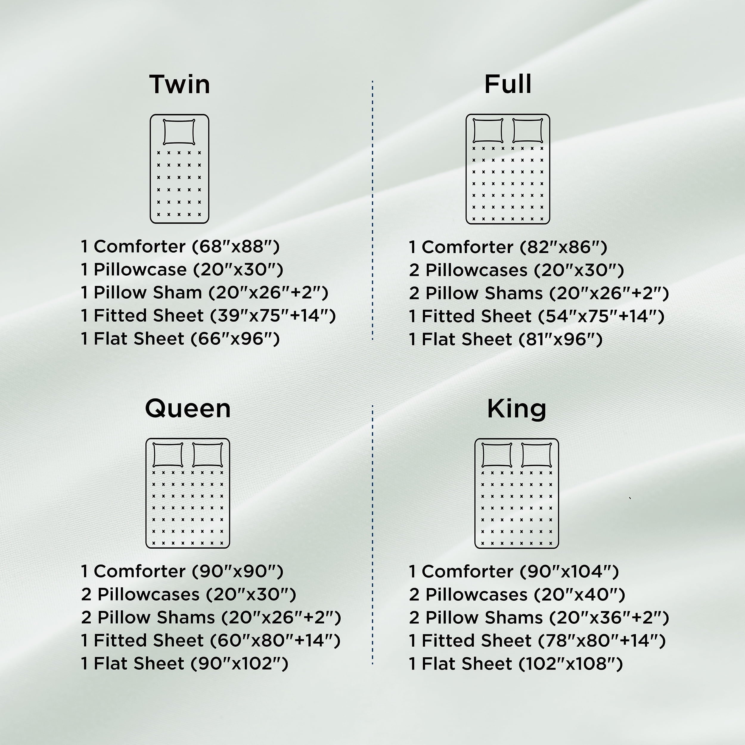 Fluffy Down Alternative Queen Comforter Set Sage Green, 7 Pieces Lightweight Queen Bedding Sets, Contrasting Design - Luxurious Quilted Duvet Cover Set Detail