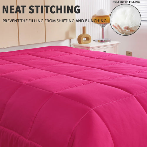 All-Season Lightweight Reversible 3-Piece Comforter Set All Seasons, Down Alternative Comforter with 2 Pillow Shams, Queen Size,... - Cloud-Like Soft Lightweight Bed Comforter Detail