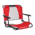 Bleacher-Friendly Big Comfort Stadium Chair with Armrests - Choice 465 - Ergonomic Portable Stadium Seat for Sports Events - Red