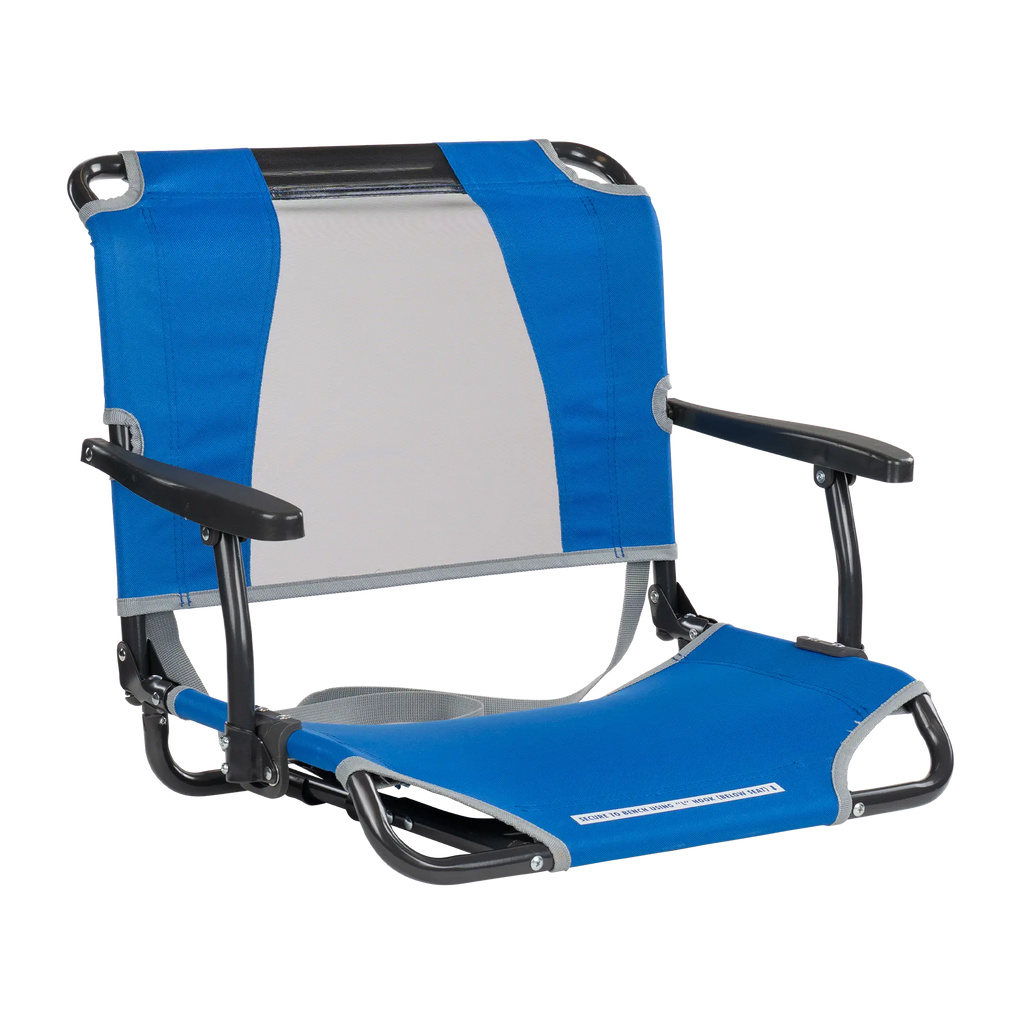 Bleacher-Friendly Big Comfort Stadium Chair with Armrests - Choice 465 - Ergonomic Portable Stadium Seat for Sports Events - Royal Blue