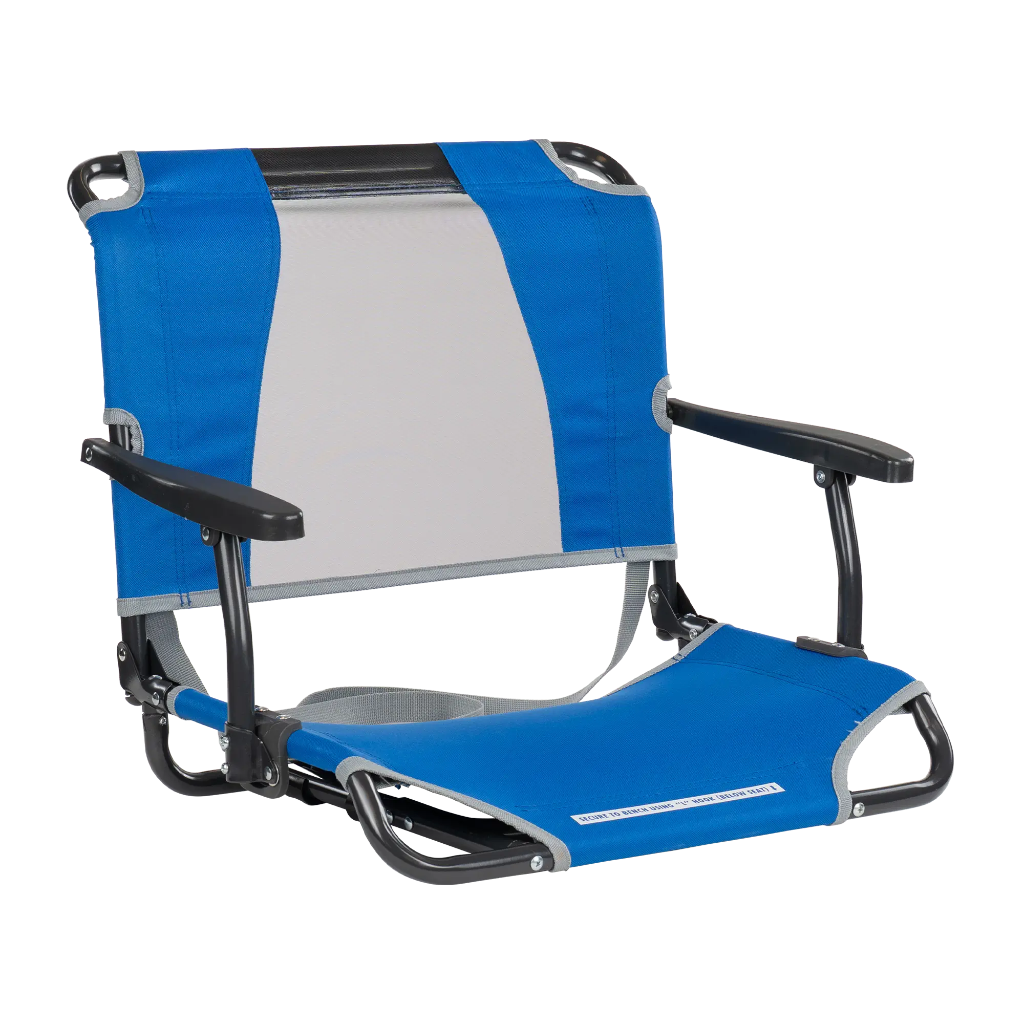 Bleacher-Friendly Big Comfort Stadium Chair with Armrests - Choice 465 - Ergonomic Portable Stadium Seat for Sports Events - Royal Blue