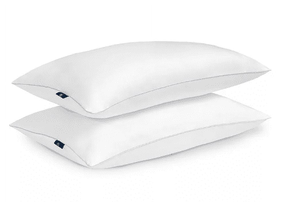 Decorative Plump Queen Microfiber Polyester Bed Pillows Hypoallergenic (2 Count) - Orthopedic Shredded Foam Bed Pillow Set Detail