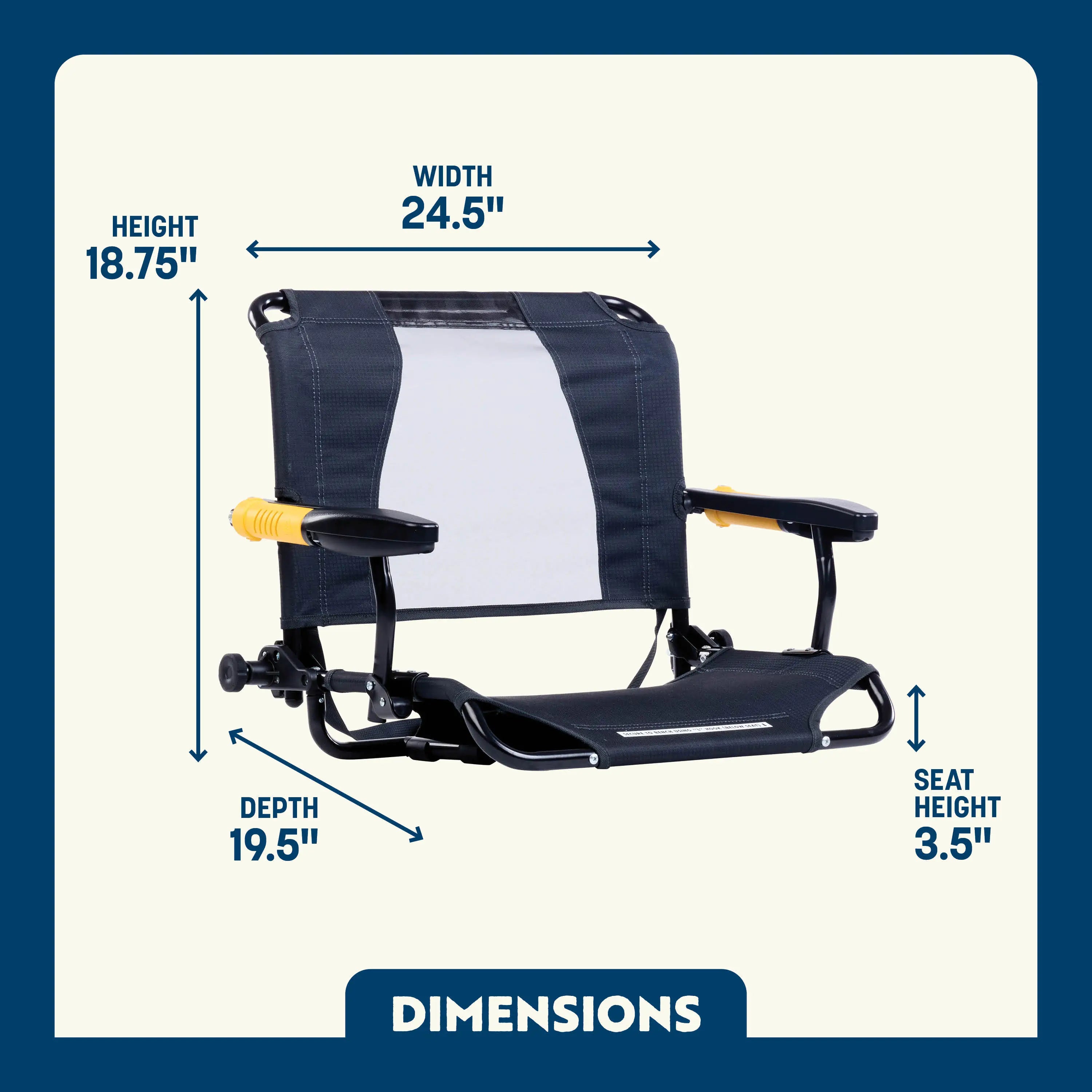 Heavy-Duty Freestyle Stadium Rock-Cliner - Choice 540 - Freestyle Rocker Portable Outdoor Folding Chair Detail