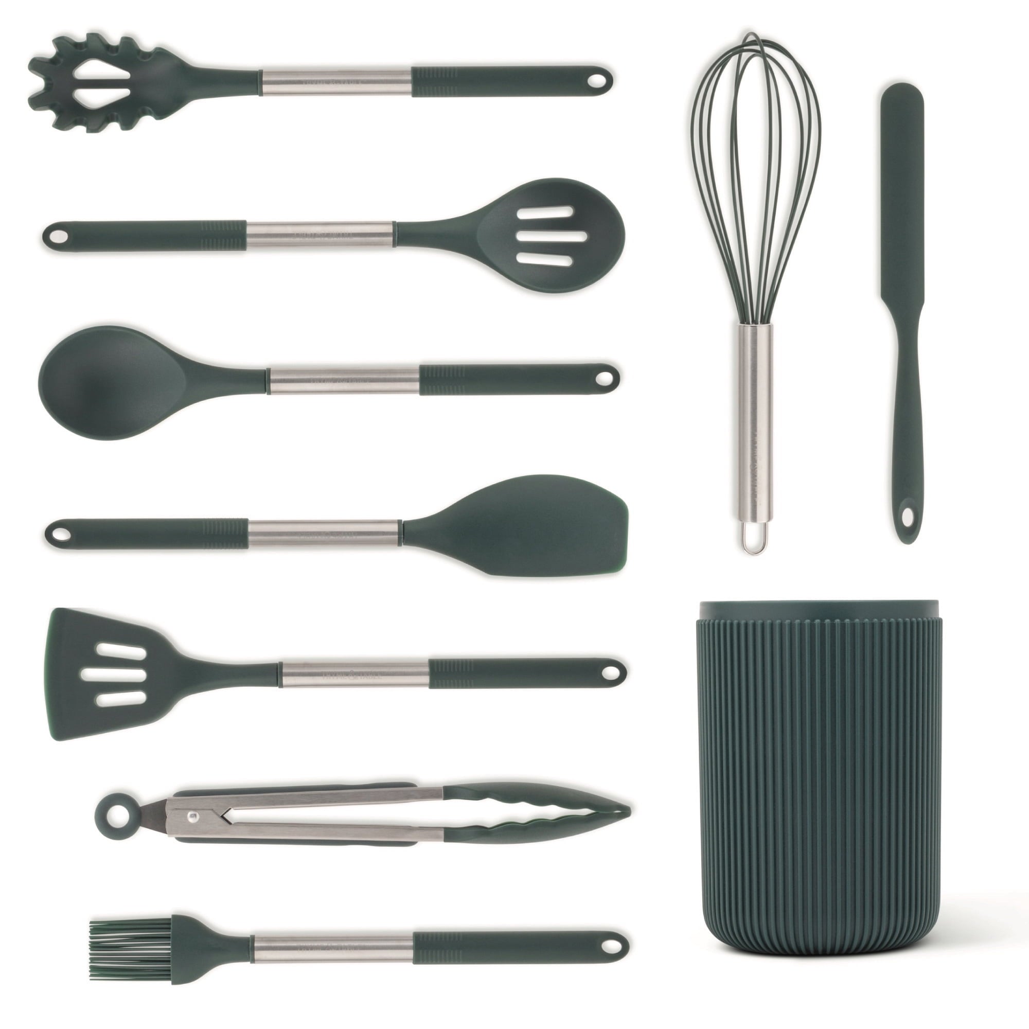 Durable Steel 10-Piece Silicone Gadget Set - Green - Heavy Duty Stainless Steel Kitchen Shears Detail