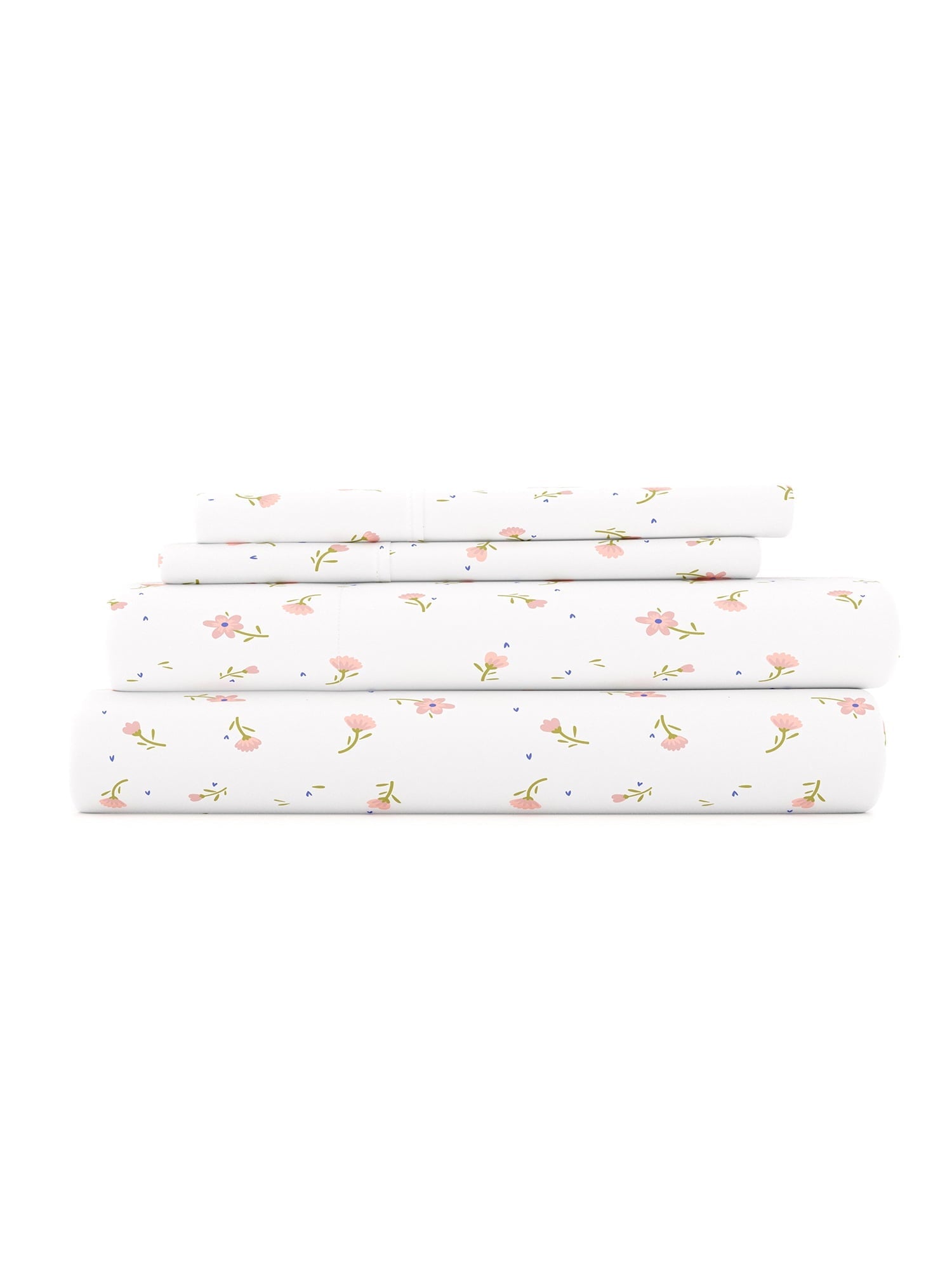 Wrinkle-Resistant Ultra Soft & Breathable Wrinkle Free Bed Sheets Set - Floral Pink Farmhouse Patterned for Twin Size Bedding - Luxury Bed Sheet Set with Deep Pockets Detail