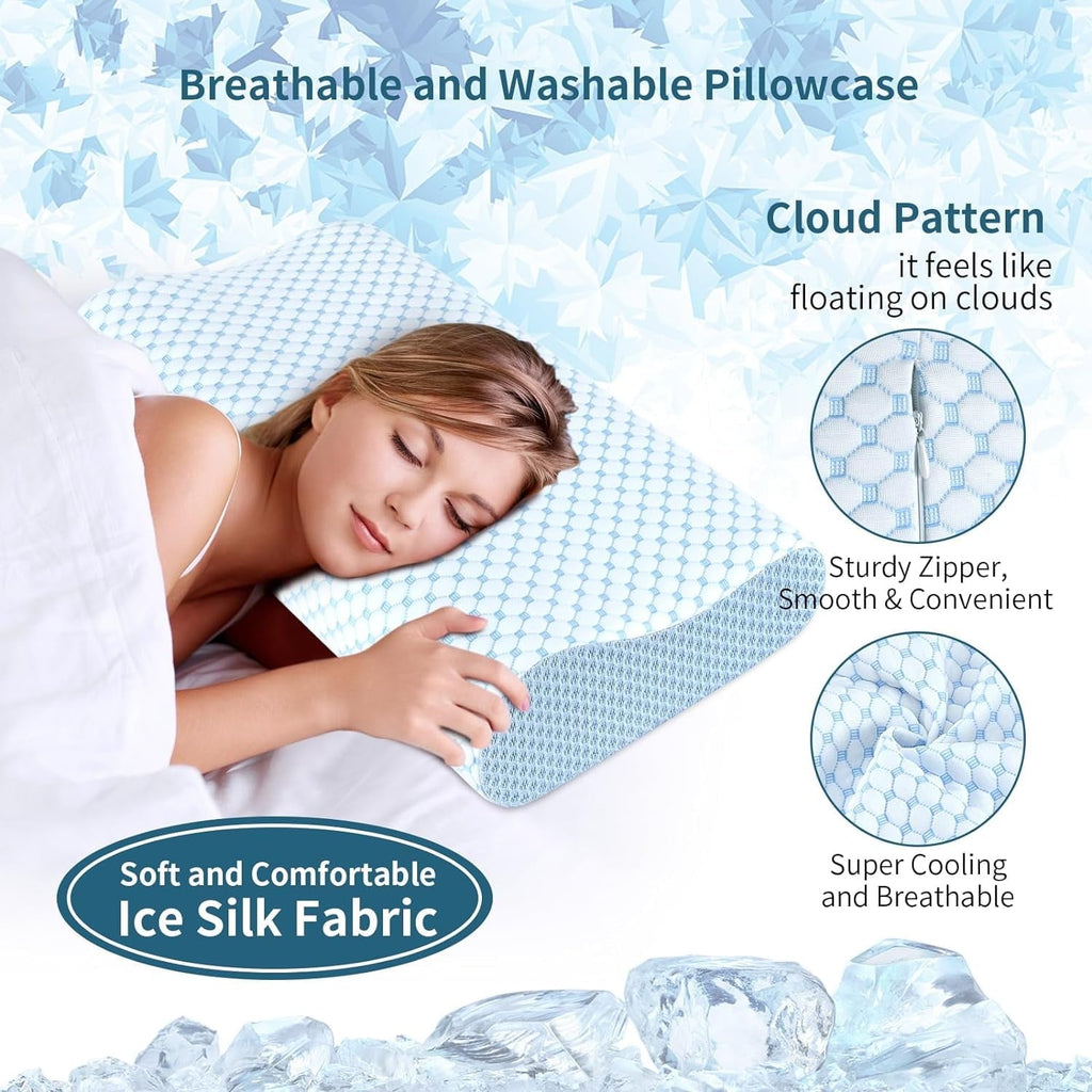 Ergonomic Memory Foam for Neck Pain Relief, Contour Memory Foam s for Sleeping, Odorless Ergonomic Adjustable Orthopedic Cooling Bed Neck S... - Decorative Throw Pillow Cushion for Sofa & Bed Detail