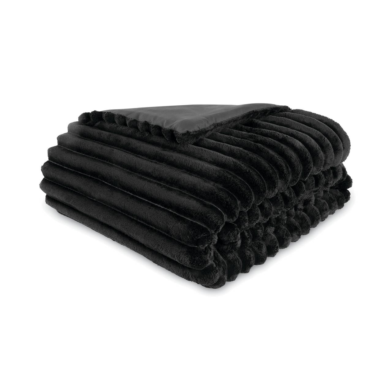 All-Season Full/Queen Comforter Set, All-Season, 5-Piece, Black Cozy Plush - Hypoallergenic Ultra-Fluffy Quilt for Winter Detail