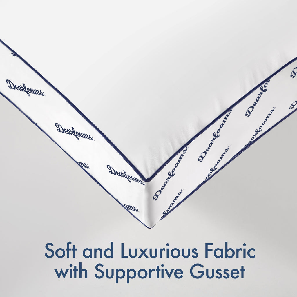 Orthopedic Support Cozy Gusseted Bed Pillow Standard, White - Decorative Throw Pillow Cushion for Sofa & Bed Detail