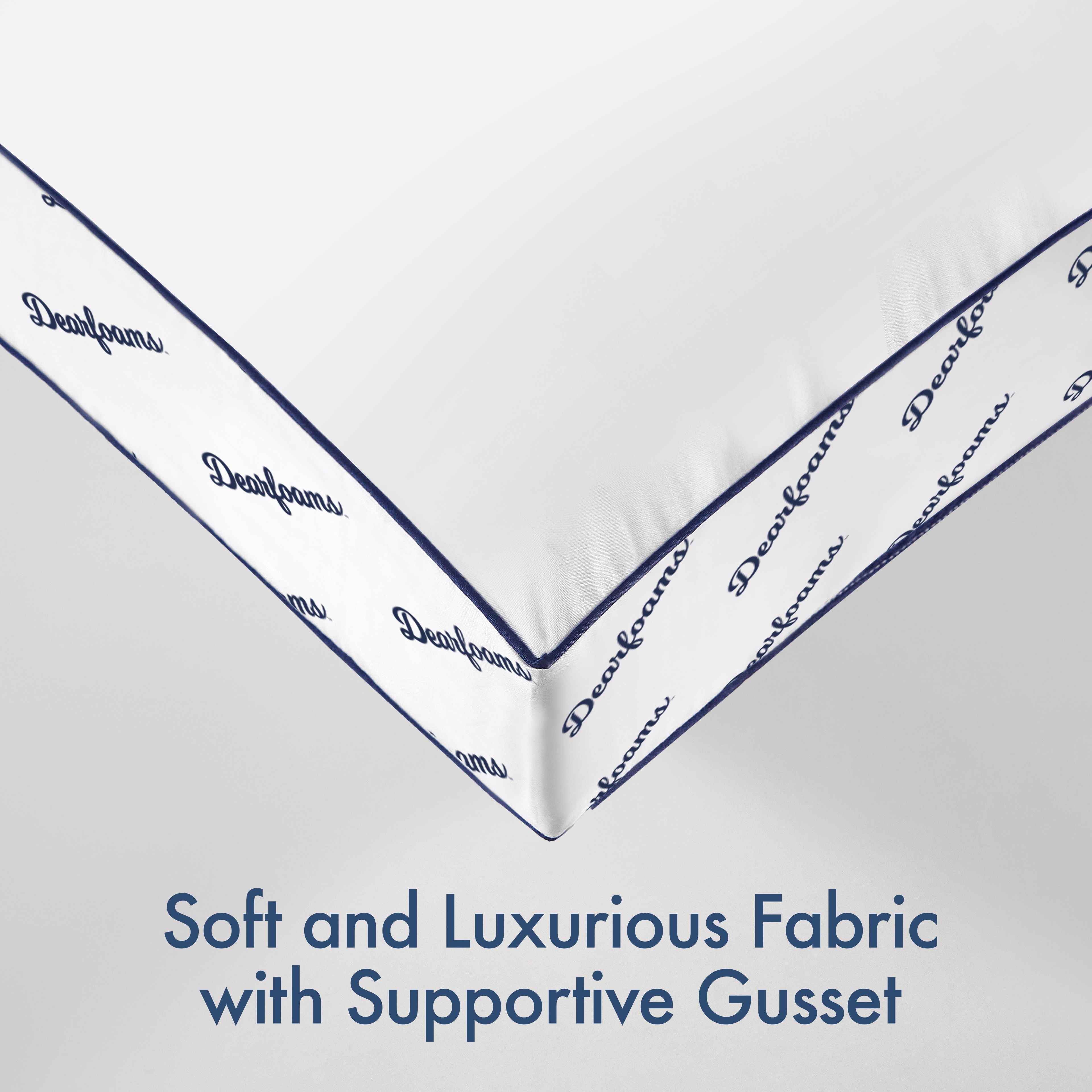 Orthopedic Support Cozy Gusseted Bed Pillow Standard, White - Decorative Throw Pillow Cushion for Sofa & Bed Detail